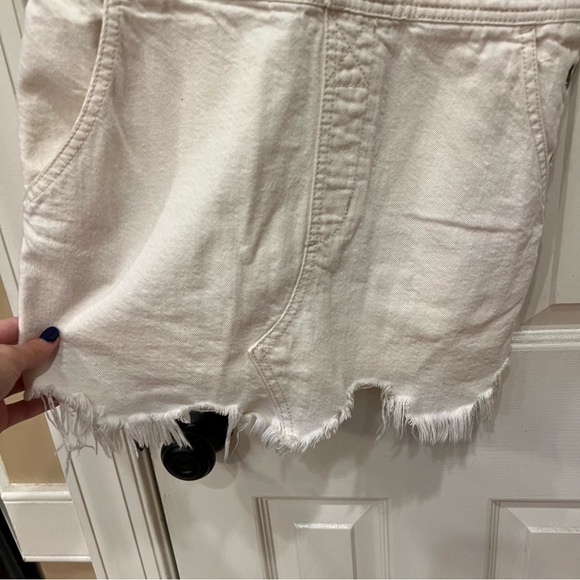 Free People White Overall Mini Dress Torn Up Jumper Distressed Size 2 - Picture 4 of 9